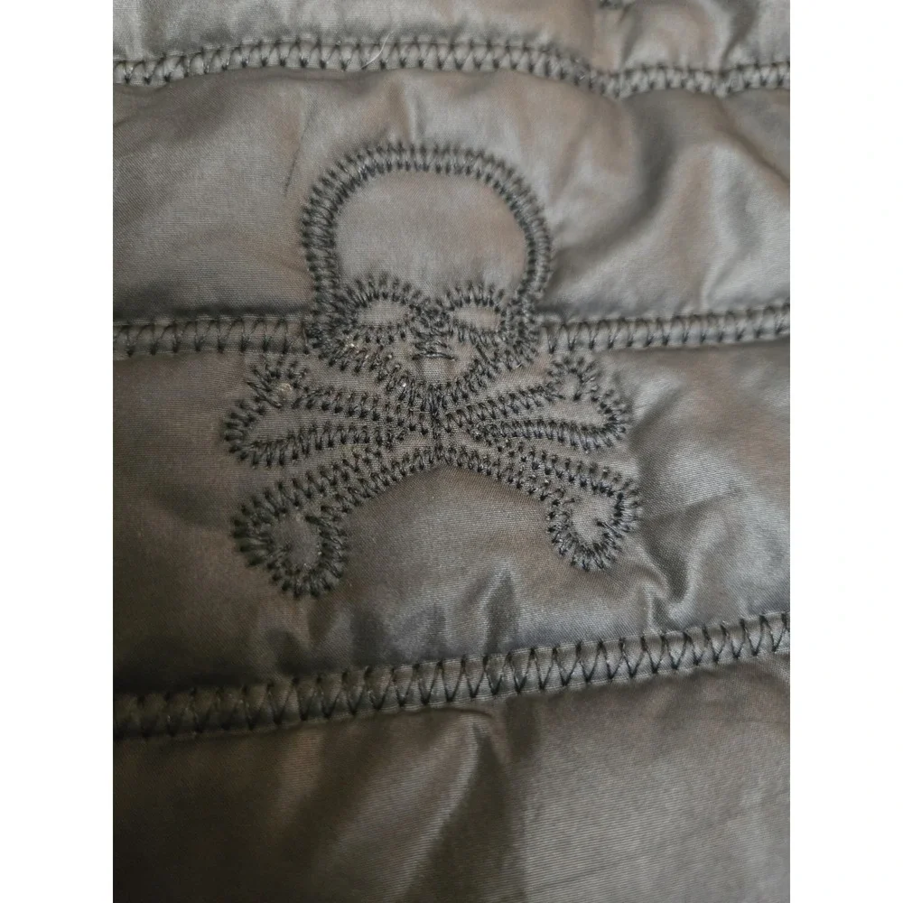 Black Top Paw Dog Puffer Coat Fleece Lined Size Md Skull/ Crossbones Mohawk Fur